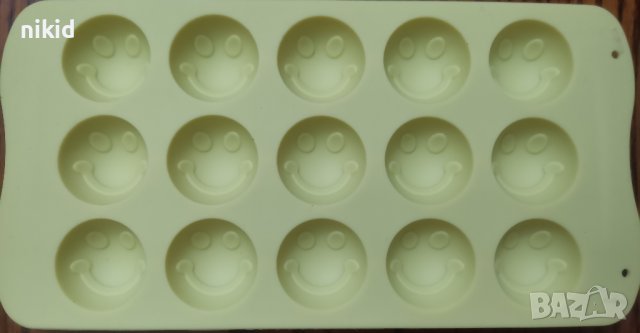 15 emoji Емотикон smile силиконов молд форма фондан гипс шоколад бонбони, снимка 2 - Форми - 43331465
