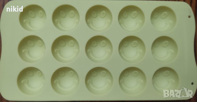 15 emoji Емотикон smile силиконов молд форма фондан гипс шоколад бонбони, снимка 2 - Форми - 43331465