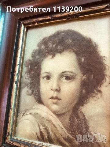 2бр френски винтидж картини молещо се момиче и момче щампа върху плат, снимка 7 - Картини - 32721197