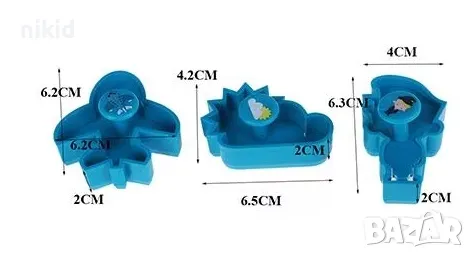 Самолет облак пилот полицай 3 пластмасови релефни резци форми за сладки бисквитки фондан форма резец, снимка 3 - Форми - 21035970