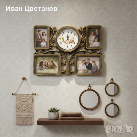 Рамка за снимки с часовник 2 в 1 - Дървото на живота, снимка 2 - Декорация за дома - 52259260