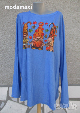 4XL Нова блуза с джуджета в синьо , снимка 1