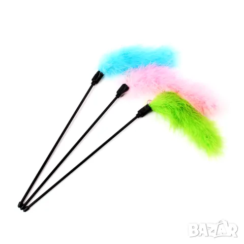  Играчка за котка с пух. Въдица за котка. Играчки за котки. Котешки играчки.
, снимка 2 - За котки - 41517223