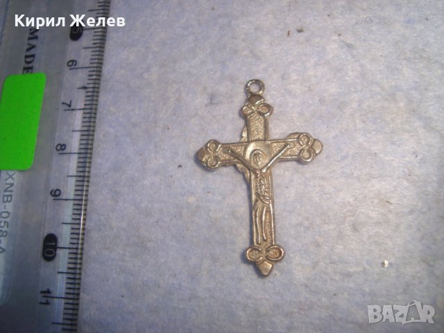 СТАРО ПОСРЕБРЕНО НАГРЪДНО МАЛКО РАЗПЯТИЕ ДВУСТРАННО КРЪСТЧЕ 20166, снимка 4 - Други ценни предмети - 36982738