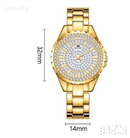 Уникален дамски часовник с циферблат, покрит с камъни, снимка 3 - Дамски - 49732807