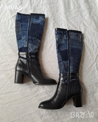 Нови ботуши естествена кожа тъмно сини 38 размер, снимка 3 - Дамски ботуши - 43245918