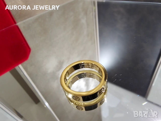CARTIER Gold Love Band Унисекс (Мъжки / Дамски) Пръстен, снимка 7 - Пръстени - 52916831