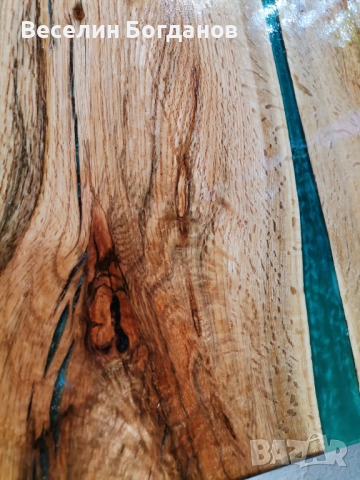 Плот за Маса изработен от червен дъб и епоксидна смола , снимка 9 - Маси - 52693489