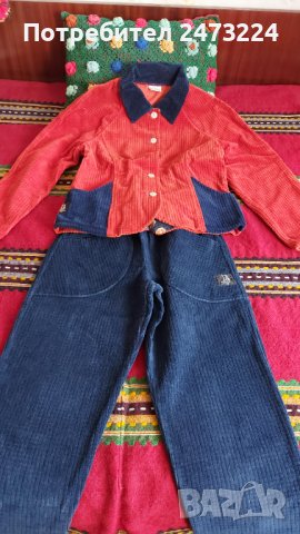Детски костюм от кадифе 