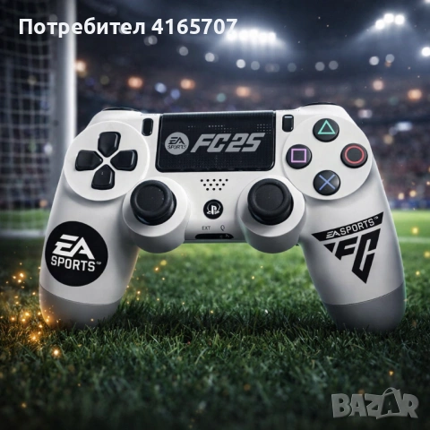 Безжичен джойстик за PS4 с тъчпад, вибрация и LED осветление – FC25 / GTA дизайн, снимка 2 - Други игри и конзоли - 53154816