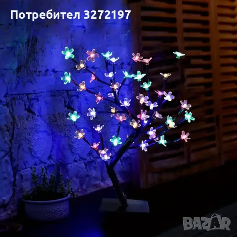 LED настолна лампа,Изкуствено Бонсай дърво-Череша,48 цветни LED светлини, снимка 3 - Настолни лампи - 48491054