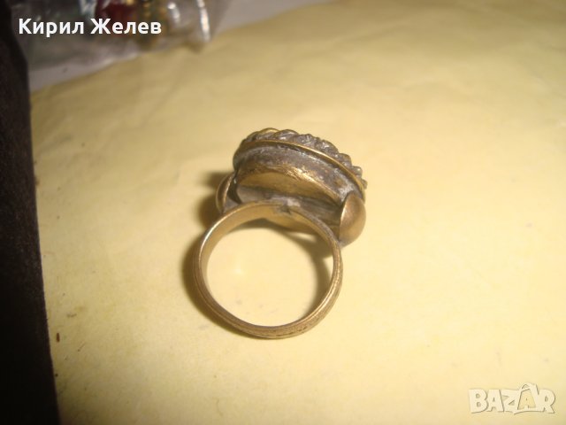 19 ВЕК ВЪЗРОЖДЕНСКИ ТРАДИЦИОНЕН ТЮРКОАЗЕН ПРЪСТЕН БРОНЗ САЧАН МАЙСТОРСКА СТАРА ИЗРАБОТКА 22208, снимка 9 - Антикварни и старинни предмети - 33051710