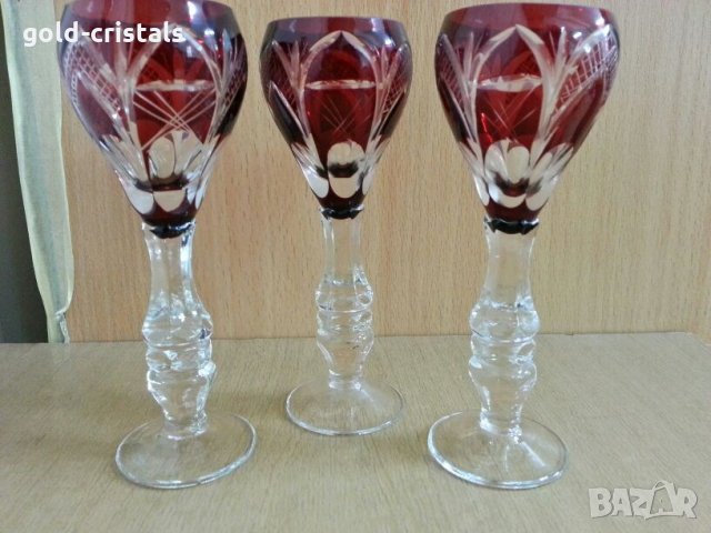 Кристални чаши цветен кристал 