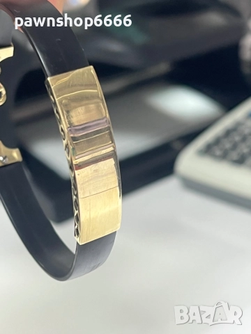 Златна гривна със силикон 14 карата, снимка 7 - Гривни - 51958803