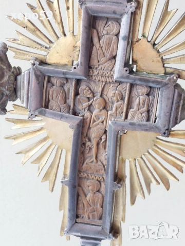 Стар настолен кръст,материал(сребро) сачан , снимка 10 - Антикварни и старинни предмети - 52589855