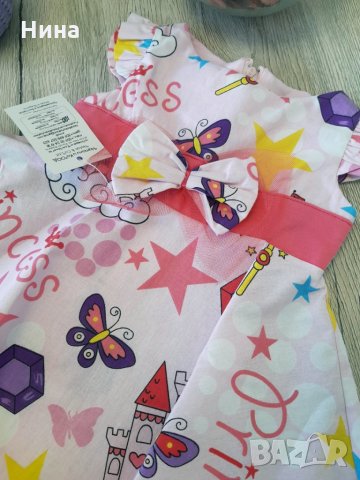 Рокля в розово за принцеси, снимка 4 - Бебешки рокли - 25257024