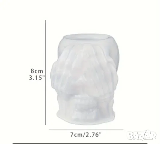 Молд кашпа череп два вида, снимка 7 - Форми - 48034316