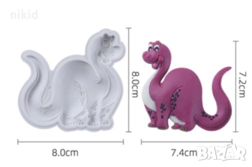 Весел свит Динозавър  Дино силиконов молд форма за фондан шоколад гипс