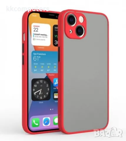 Калъф силикон Cam Guard Мат /червена рамка/ за iPhone 14 Pro 6.1 Баркод : 3129516