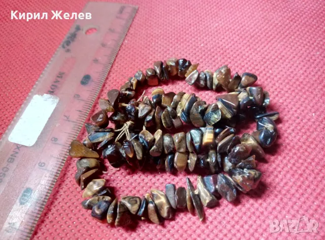 ЧУДЕСНА ОГЪРЛИЦА КОЛИЕ от ПОЛУСКЪПОЦЕННИ КАМЪЧЕТА - ТИГРОВО ОКО РЪЧНА ИЗРАБОТКА 47358, снимка 4 - Колиета, медальони, синджири - 47307704