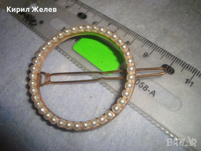 КРАСИВА НЕЖНА ПОЗЛАТЕНА ПЕРЛЕН ТИП ВИНТИДЖ АРТ ШНОЛА ФИБА за КОСА 31382