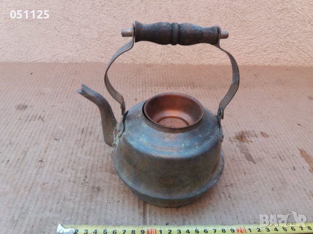 масивен бронзов чайник , снимка 3 - Антикварни и старинни предмети - 37647425