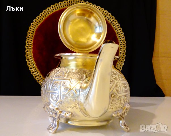 Марокански бронзов чайник,кана Royal Manchester, снимка 6 - Антикварни и старинни предмети - 39553445