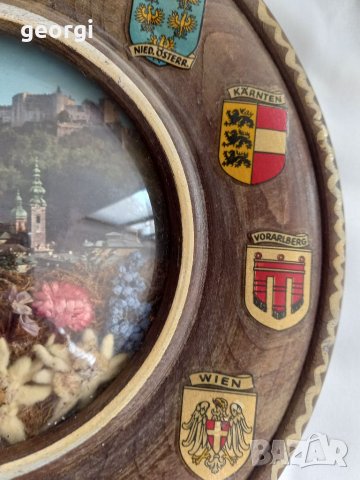 Немска дървена декоративна чиния за стена, снимка 4 - Декорация за дома - 35317718