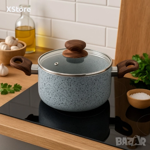 Тенджера Voltz Siena, Мраморно каменно керамично покритие, снимка 3 - Съдове за готвене - 52507544