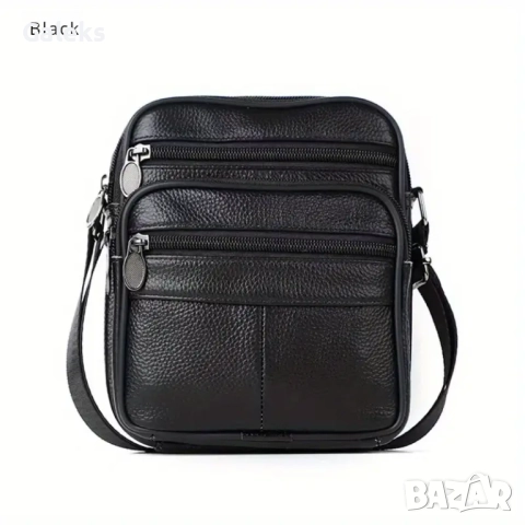Компактна, Забележима и Стилна Мъжка кожена чанта (черна и кафява) естествена кожа!, снимка 3 - Чанти - 49302157