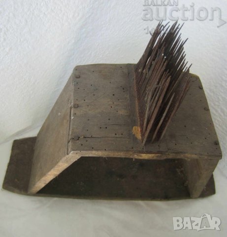 Различни: СТАР битов ДАРАК ЧЕПКАЛО за ВЪЛНА дърво метал, инструмент, мотовилка, мотовилки, битов кът, снимка 4 - Антикварни и старинни предмети - 28877157