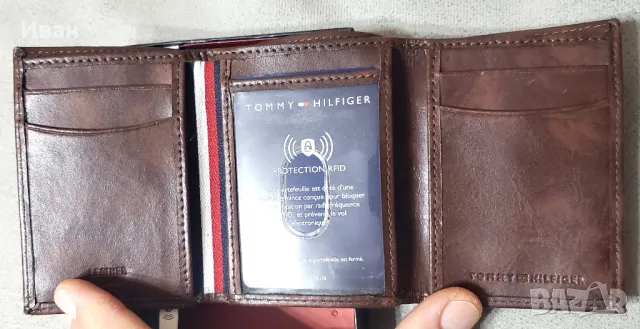 Нов, мъжки портфейл TOMMY HILFIGER – естествена кожа, снимка 3 - Портфейли, портмонета - 48494050