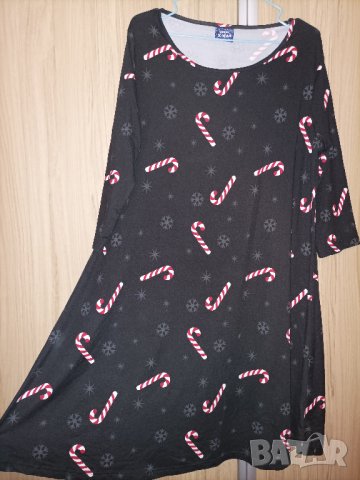 Коледна еластична рокля , снимка 2 - Рокли - 43522635