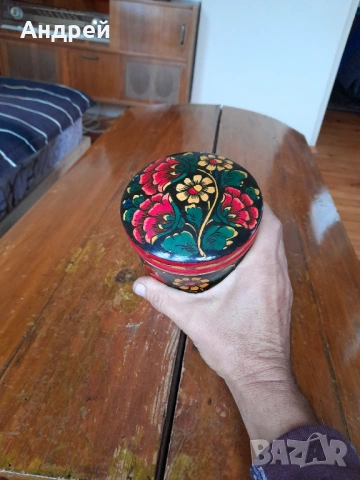 Стара дървена кутия,хохлома #15, снимка 3 - Други ценни предмети - 53073133