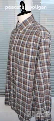 Gant Maine Twill Mens Multicolour Long Sleeve Plaid Checked Casual Shirt Size XL, снимка 10 - Ризи - 47644259