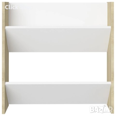 Стенни шкафове за обувки 4 бр бяло и дъб сонома 60x18x60 см ПДЧ, снимка 6 - Шкафове - 43343309