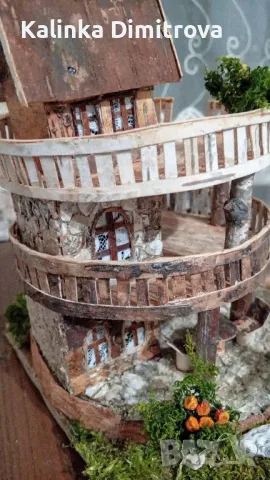 Ръчно изработена къщичка на три нива., снимка 12 - Декорация за дома - 49458296