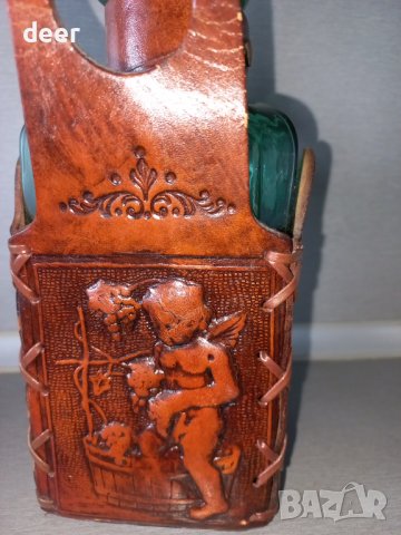  Естествена  кожена калъфка  за бутилка със шише , снимка 2 - Други - 43348567