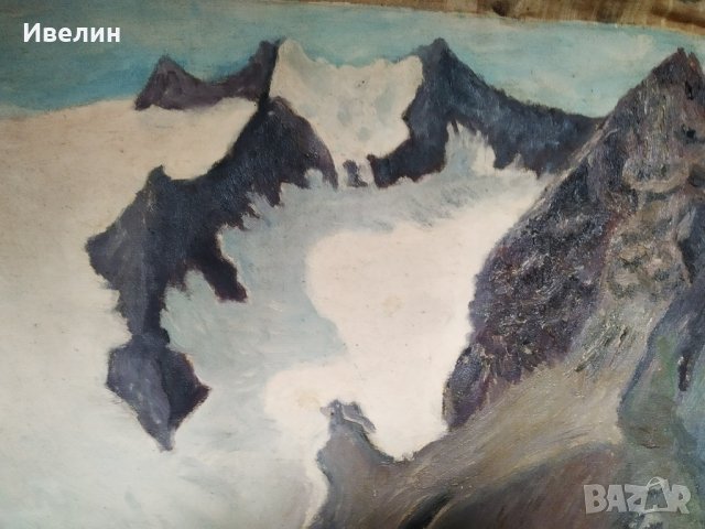стара картина-планински пейзаж, снимка 2 - Картини - 28949922