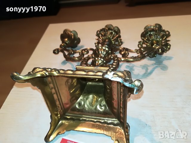 СВЕЩНИК В ЦВЯТ СТАРО ЗЛАТО-ВНОС ГЕРМАНИЯ 2205221007, снимка 2 - Антикварни и старинни предмети - 36837254