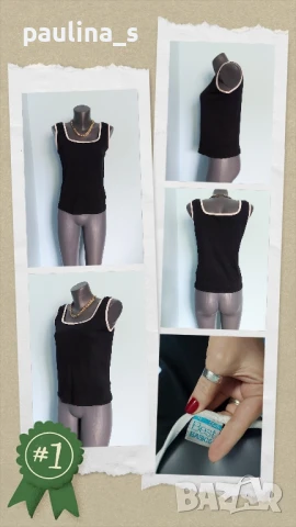 Два различни броя / Памучен топ тип потник "Gina Lokardo" и "M & S" / голям размер , снимка 10 - Потници - 45074349