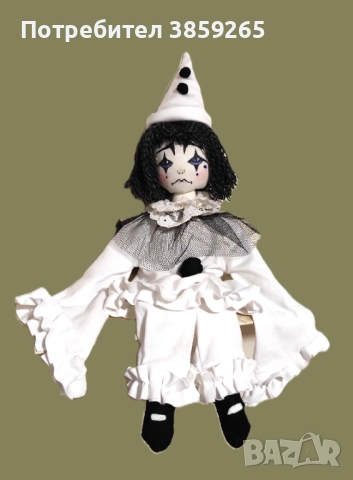 Кукла Пиеро. Ръчно изработена. Приказен герой. , снимка 7 - Кукли - 52976262