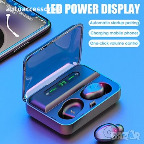 Безжични bluetooth 5.0 слушалки F9 -5С TWS , черни, снимка 2 - Слушалки, hands-free - 33388168