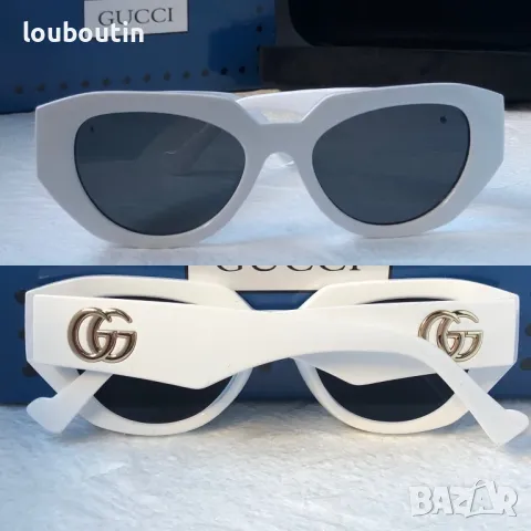 GUCCI с лого 1:1 дамски слънчеви очила котка 2 цвята, снимка 3 - Слънчеви и диоптрични очила - 47680826