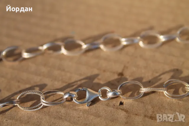 Сребърен ланец , снимка 3 - Колиета, медальони, синджири - 49317038