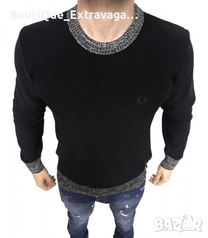 Мъжки пуловер Fred Perry Black/grey !!!