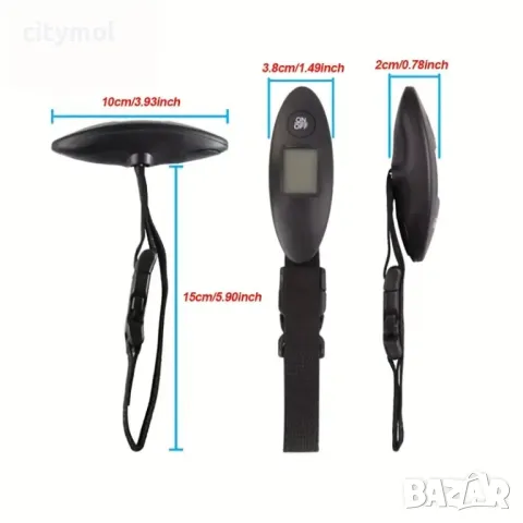 Ръчен кантар/везна за багаж с LCD дисплей, до 50 кг​, черен, снимка 4 - Везни - 48293177