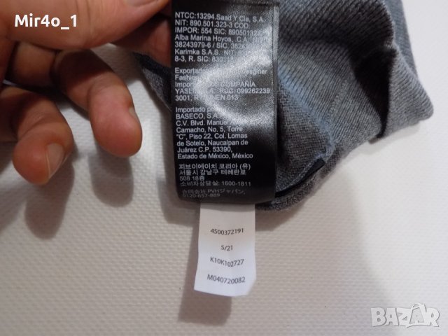 пуловер calvin klein wool блуза фанела мъжки вълнен оригинален сив L, снимка 7 - Пуловери - 43317283