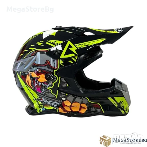 Кросова каска 188 - размер S - Black/Yellow