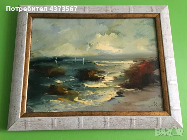 Картина " Море " -техника -маслени бои, снимка 2 - Картини - 49299831